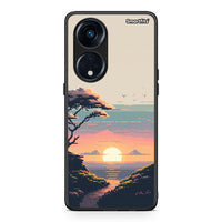 Thumbnail for Θήκη Oppo Reno8T 5G / A98 Pixel Sunset από τη Smartfits με σχέδιο στο πίσω μέρος και μαύρο περίβλημα | Oppo Reno8T 5G / A98 Pixel Sunset Case with Colorful Back and Black Bezels
