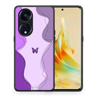 Thumbnail for Θήκη Oppo Reno8T 5G / A1 Pro Purple Mariposa από τη Smartfits με σχέδιο στο πίσω μέρος και μαύρο περίβλημα | Oppo Reno8T 5G / A1 Pro Purple Mariposa Case with Colorful Back and Black Bezels