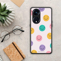 Thumbnail for Θήκη Oppo Reno8T 5G / A98 Smiley Faces από τη Smartfits με σχέδιο στο πίσω μέρος και μαύρο περίβλημα | Oppo Reno8T 5G / A98 Smiley Faces Case with Colorful Back and Black Bezels