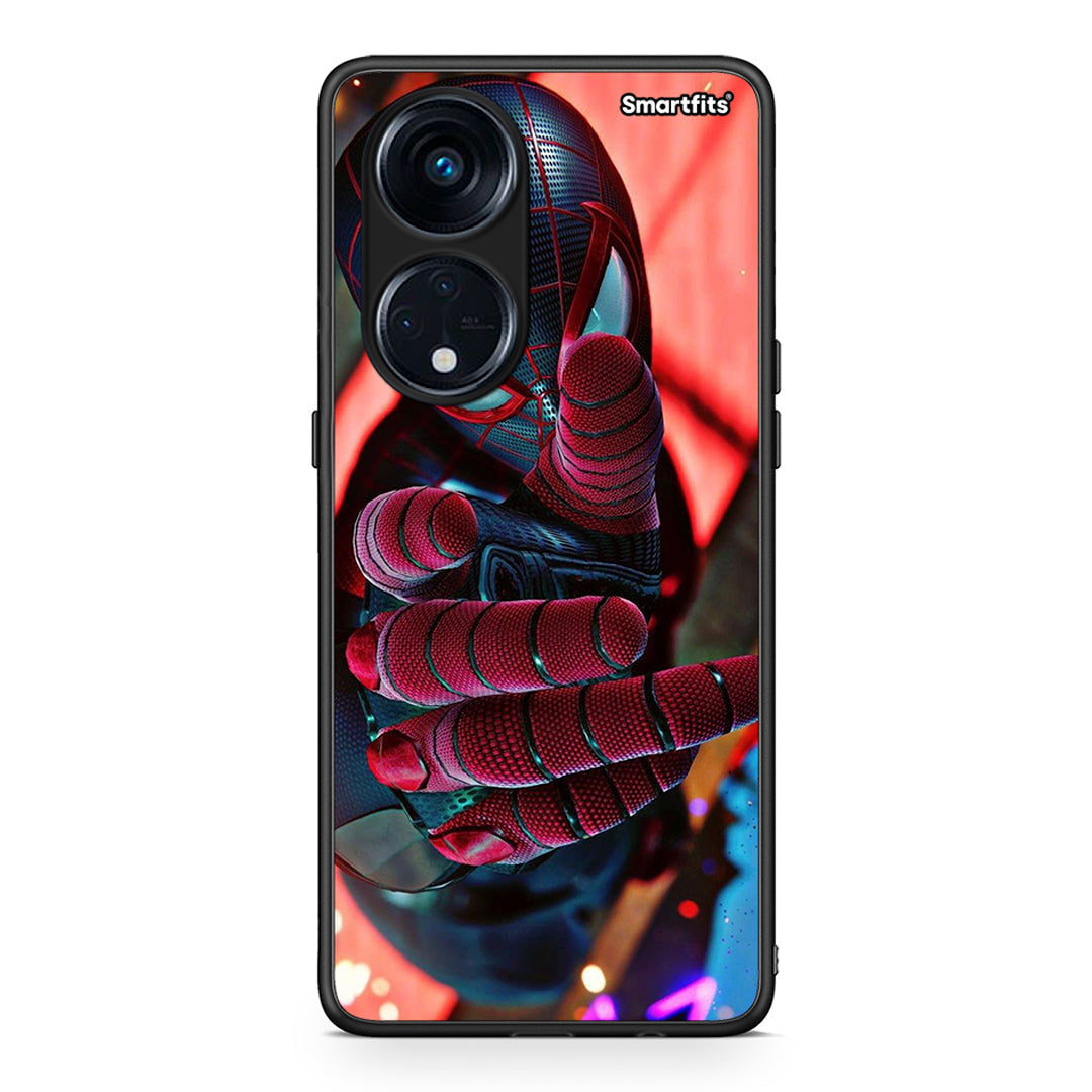 Θήκη Oppo Reno8T 5G / A98 Spider Hand από τη Smartfits με σχέδιο στο πίσω μέρος και μαύρο περίβλημα | Oppo Reno8T 5G / A98 Spider Hand Case with Colorful Back and Black Bezels