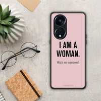 Thumbnail for Θήκη Oppo Reno8T 5G / A98 Superpower Woman από τη Smartfits με σχέδιο στο πίσω μέρος και μαύρο περίβλημα | Oppo Reno8T 5G / A98 Superpower Woman Case with Colorful Back and Black Bezels
