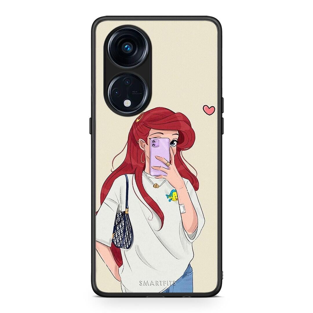 Θήκη Oppo Reno8T 5G / A98 Walking Mermaid από τη Smartfits με σχέδιο στο πίσω μέρος και μαύρο περίβλημα | Oppo Reno8T 5G / A98 Walking Mermaid Case with Colorful Back and Black Bezels