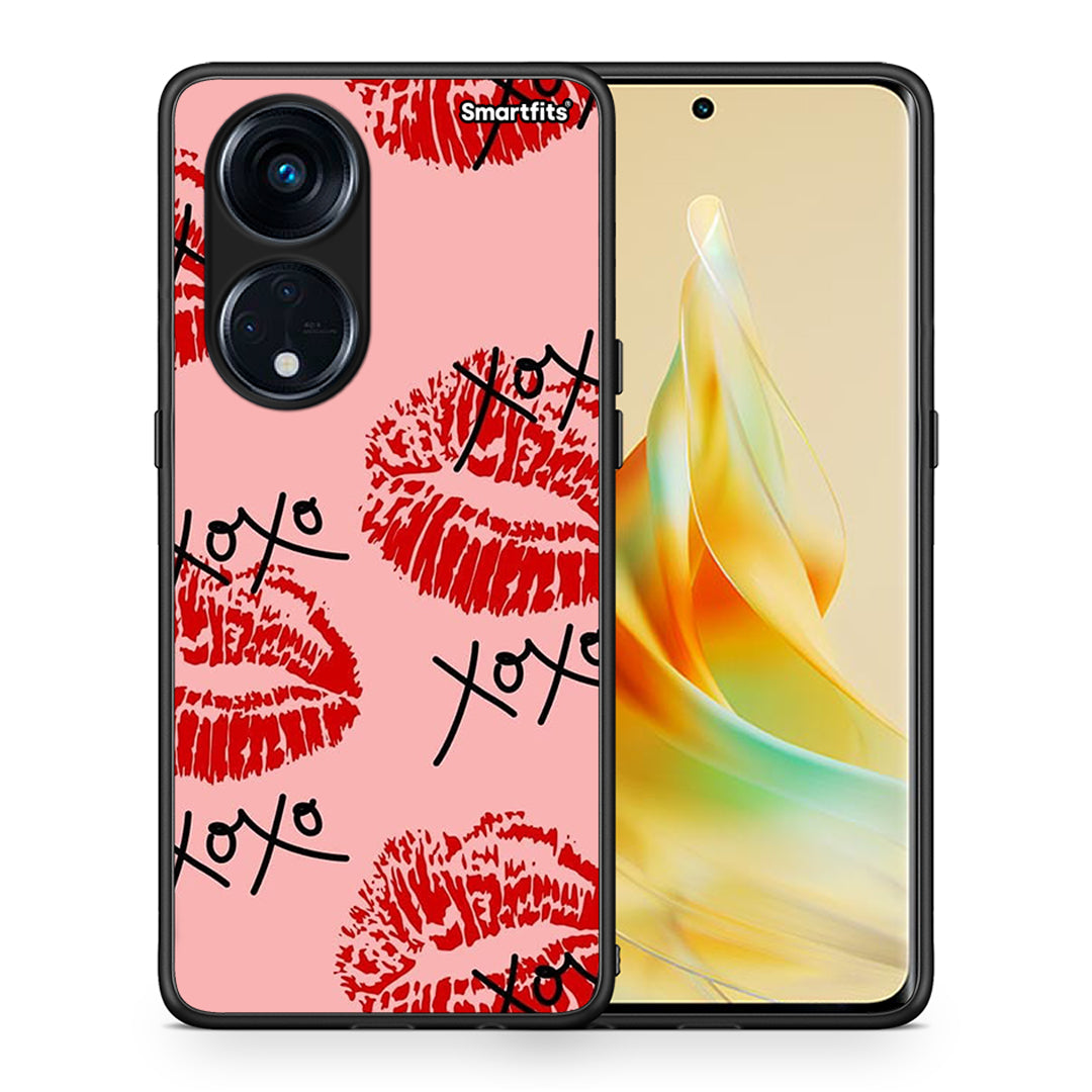 Θήκη Oppo Reno8T 5G / A98 XOXO Lips από τη Smartfits με σχέδιο στο πίσω μέρος και μαύρο περίβλημα | Oppo Reno8T 5G / A98 XOXO Lips Case with Colorful Back and Black Bezels