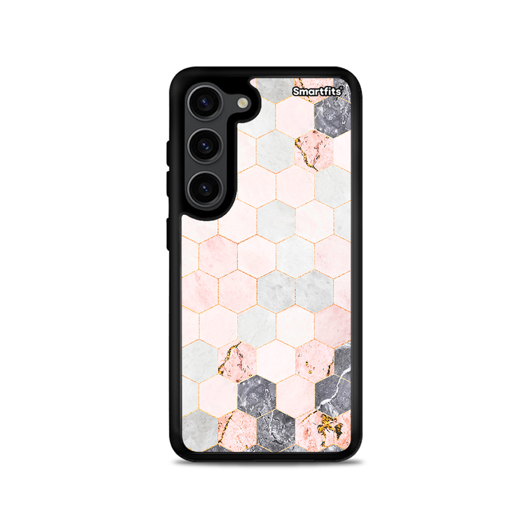 Marble Hexagon Pink - Samsung Galaxy S23 case