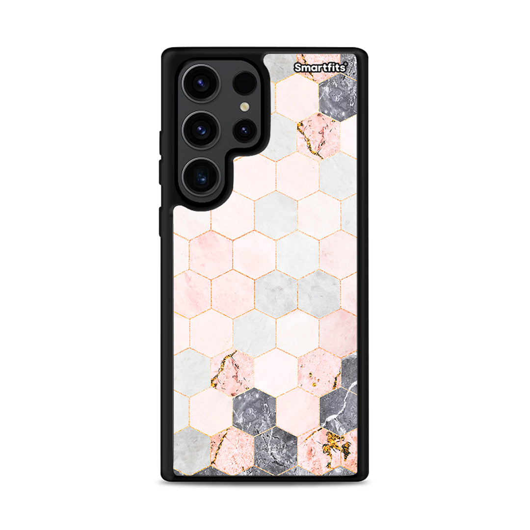 Marble Hexagon Pink - Samsung Galaxy S23 Ultra Case