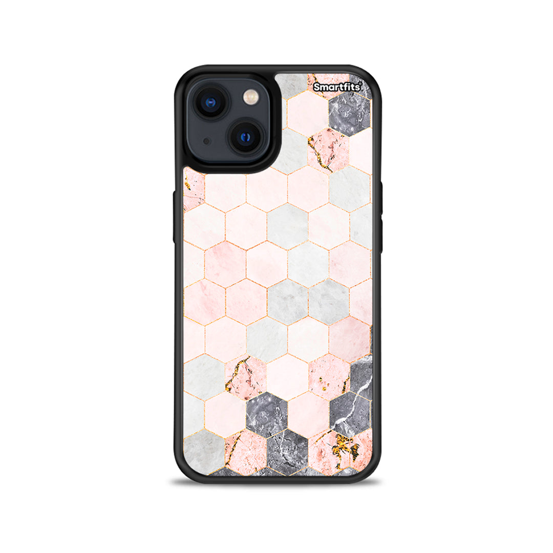 Marble Hexagon Pink - iPhone 13 case