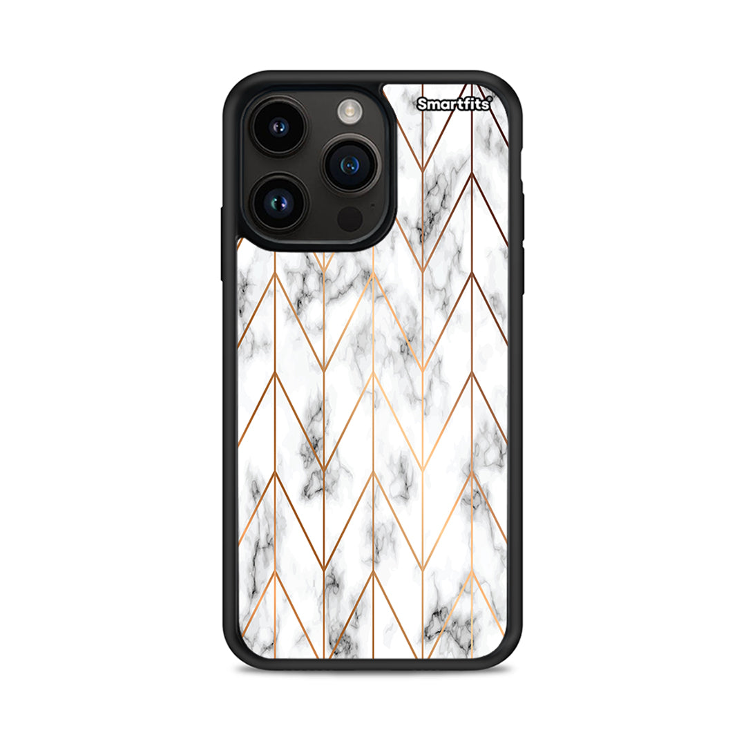 Marble Gold Geometric - iPhone 15 Pro max case