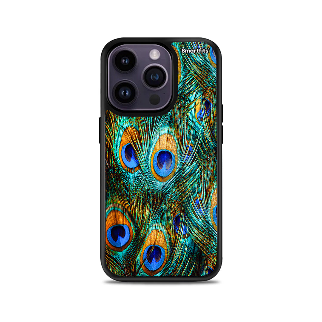 Real Peacock Feathers - iPhone 14 Pro case 