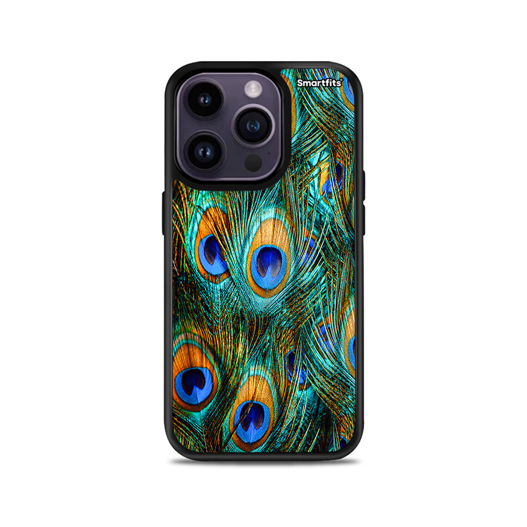 Real Peacock Feathers - iPhone 15 Pro case