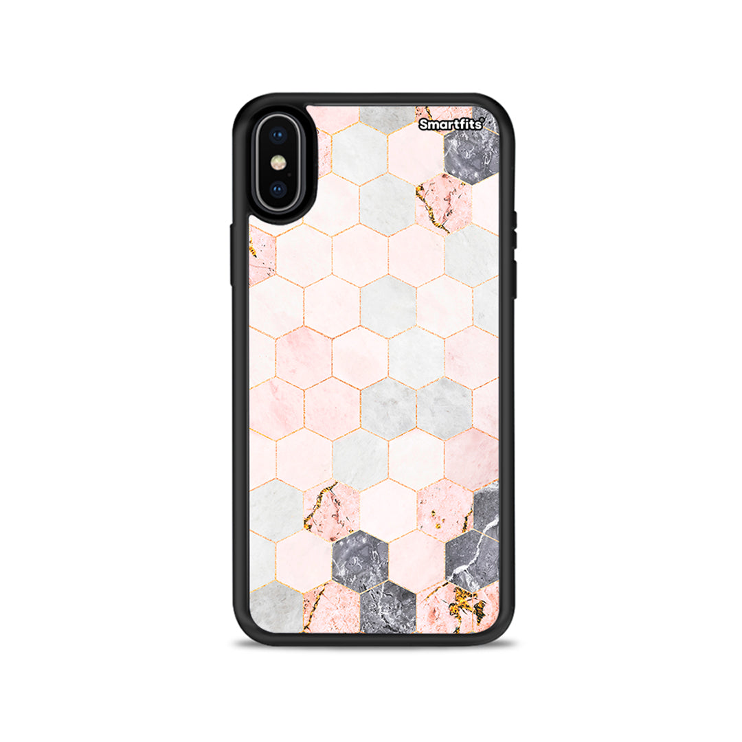Marble Hexagon Pink - iPhone X / Xs case