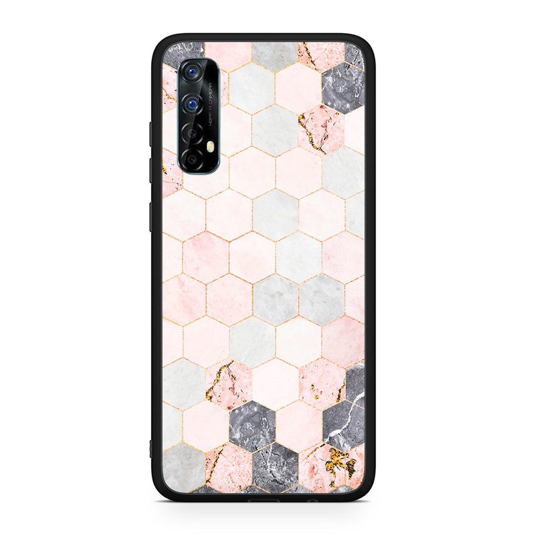 Marble Hexagon Pink - Realme 7 case 