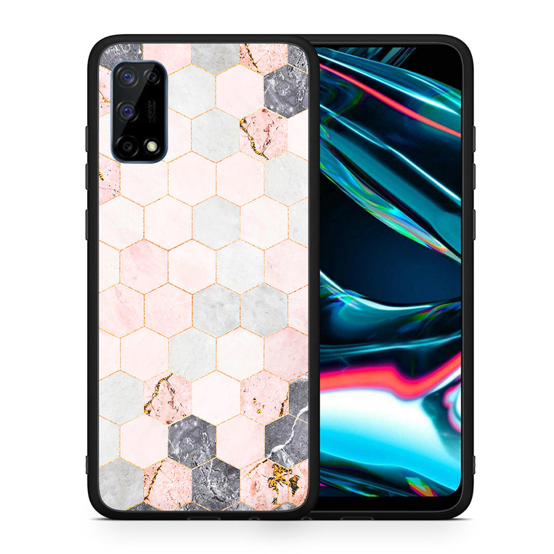 Marble Hexagon Pink - Realme 7 Pro case