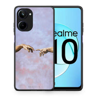 Thumbnail for Θήκη Realme 10 Adam Hand από τη Smartfits με σχέδιο στο πίσω μέρος και μαύρο περίβλημα | Realme 10 Adam Hand Case with Colorful Back and Black Bezels