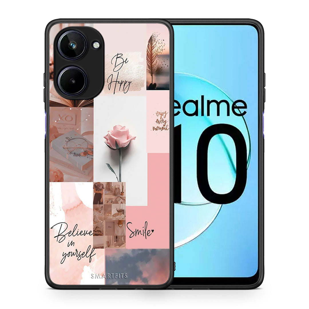 Θήκη Realme 10 Aesthetic Collage από τη Smartfits με σχέδιο στο πίσω μέρος και μαύρο περίβλημα | Realme 10 Aesthetic Collage Case with Colorful Back and Black Bezels