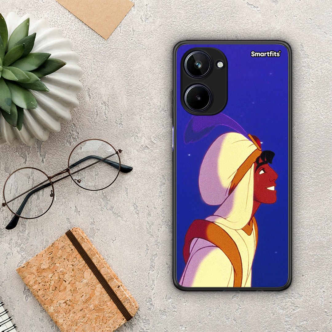 Θήκη Realme 10 Alladin And Jasmine Love 1 από τη Smartfits με σχέδιο στο πίσω μέρος και μαύρο περίβλημα | Realme 10 Alladin And Jasmine Love 1 Case with Colorful Back and Black Bezels