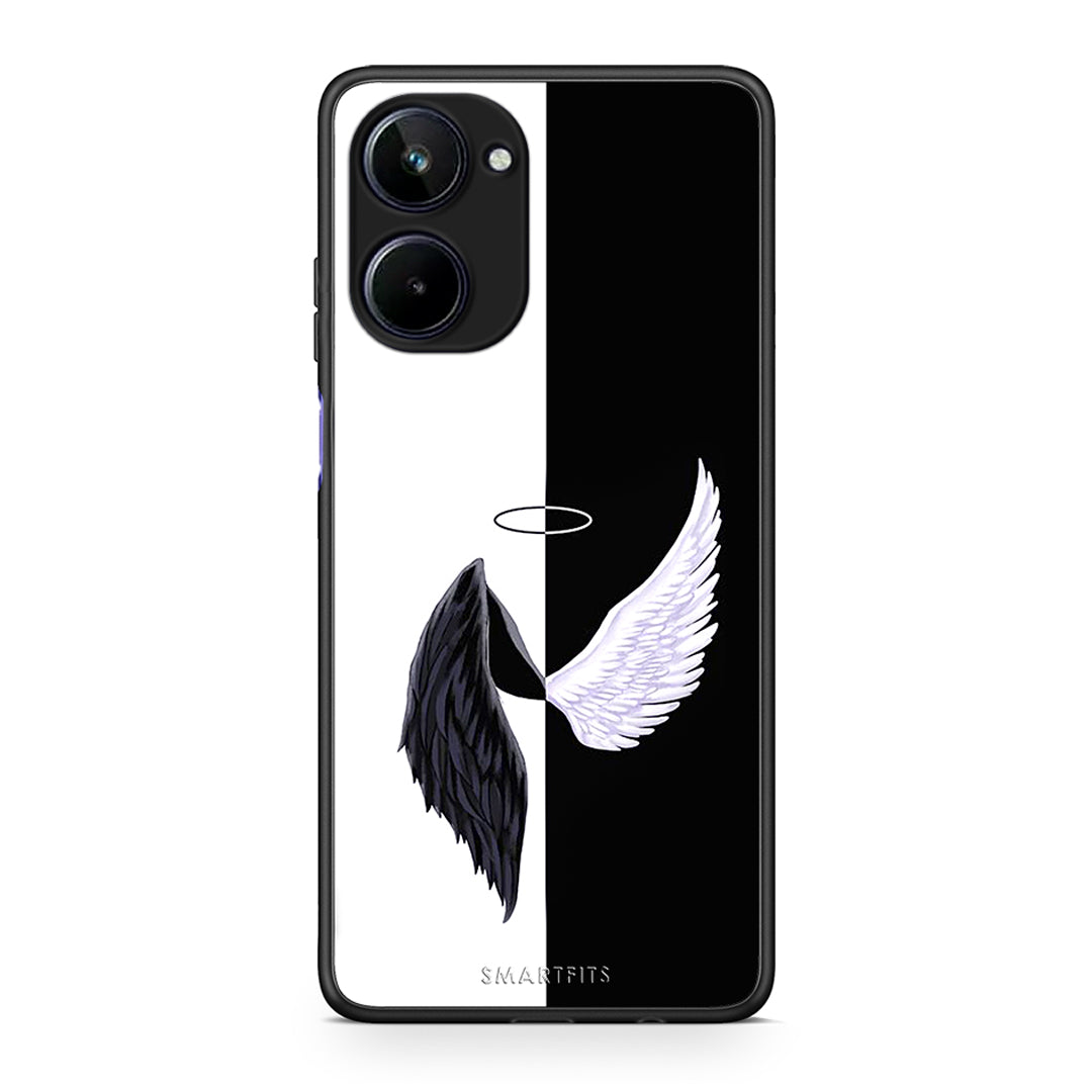 Θήκη Realme 10 Angels Demons από τη Smartfits με σχέδιο στο πίσω μέρος και μαύρο περίβλημα | Realme 10 Angels Demons Case with Colorful Back and Black Bezels