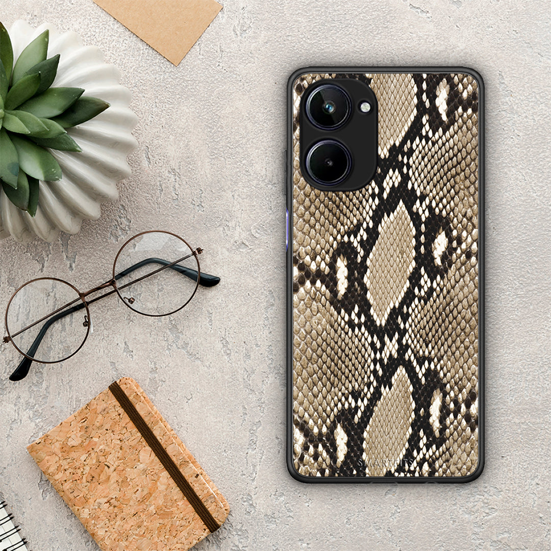 Θήκη Realme 10 Animal Fashion Snake από τη Smartfits με σχέδιο στο πίσω μέρος και μαύρο περίβλημα | Realme 10 Animal Fashion Snake Case with Colorful Back and Black Bezels