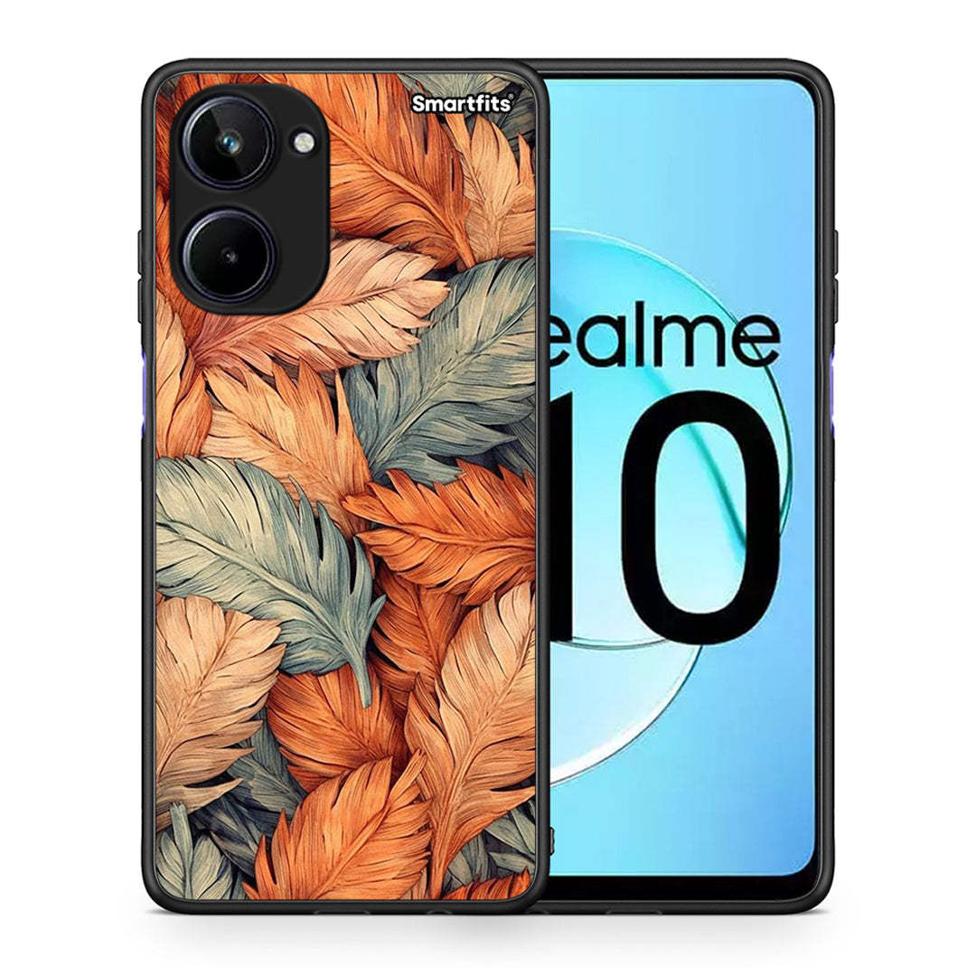 Θήκη Realme 10 Autumn Leaves από τη Smartfits με σχέδιο στο πίσω μέρος και μαύρο περίβλημα | Realme 10 Autumn Leaves Case with Colorful Back and Black Bezels