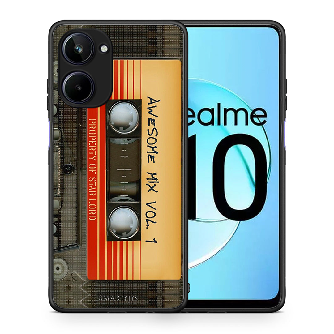 Θήκη Realme 10 Awesome Mix από τη Smartfits με σχέδιο στο πίσω μέρος και μαύρο περίβλημα | Realme 10 Awesome Mix Case with Colorful Back and Black Bezels