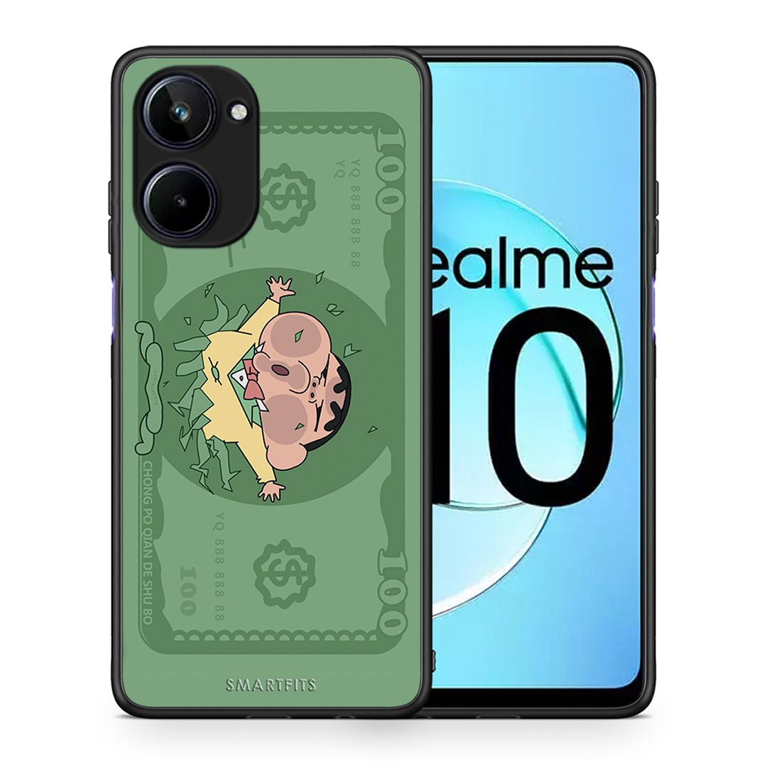 Θήκη Realme 10 Big Money από τη Smartfits με σχέδιο στο πίσω μέρος και μαύρο περίβλημα | Realme 10 Big Money Case with Colorful Back and Black Bezels