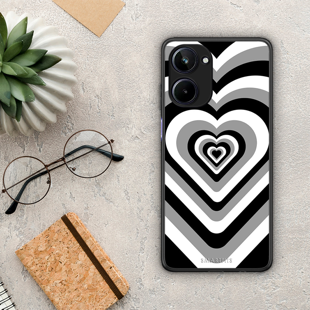 Θήκη Realme 10 Black Hearts από τη Smartfits με σχέδιο στο πίσω μέρος και μαύρο περίβλημα | Realme 10 Black Hearts Case with Colorful Back and Black Bezels