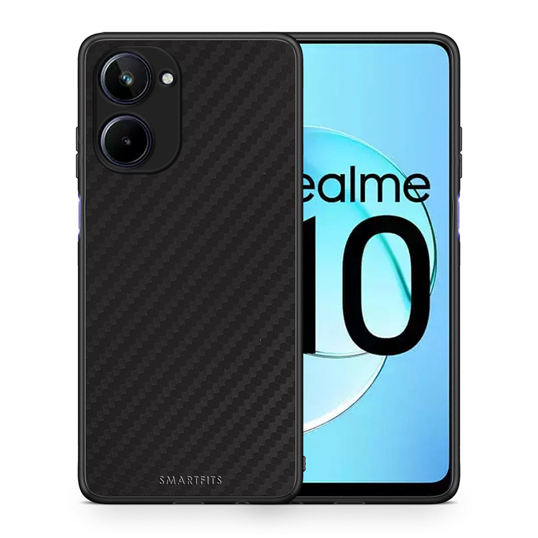 Θήκη Realme 10 Carbon Black από τη Smartfits με σχέδιο στο πίσω μέρος και μαύρο περίβλημα | Realme 10 Carbon Black Case with Colorful Back and Black Bezels