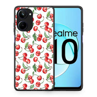 Thumbnail for Θήκη Realme 10 Cherry Summer από τη Smartfits με σχέδιο στο πίσω μέρος και μαύρο περίβλημα | Realme 10 Cherry Summer Case with Colorful Back and Black Bezels