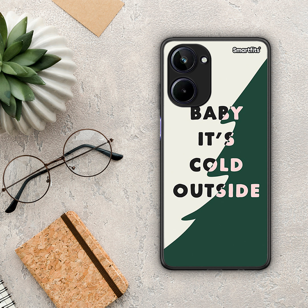 Θήκη Realme 10 Cold Outside από τη Smartfits με σχέδιο στο πίσω μέρος και μαύρο περίβλημα | Realme 10 Cold Outside Case with Colorful Back and Black Bezels