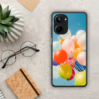 Thumbnail for Θήκη Realme 10 Colorful Balloons από τη Smartfits με σχέδιο στο πίσω μέρος και μαύρο περίβλημα | Realme 10 Colorful Balloons Case with Colorful Back and Black Bezels