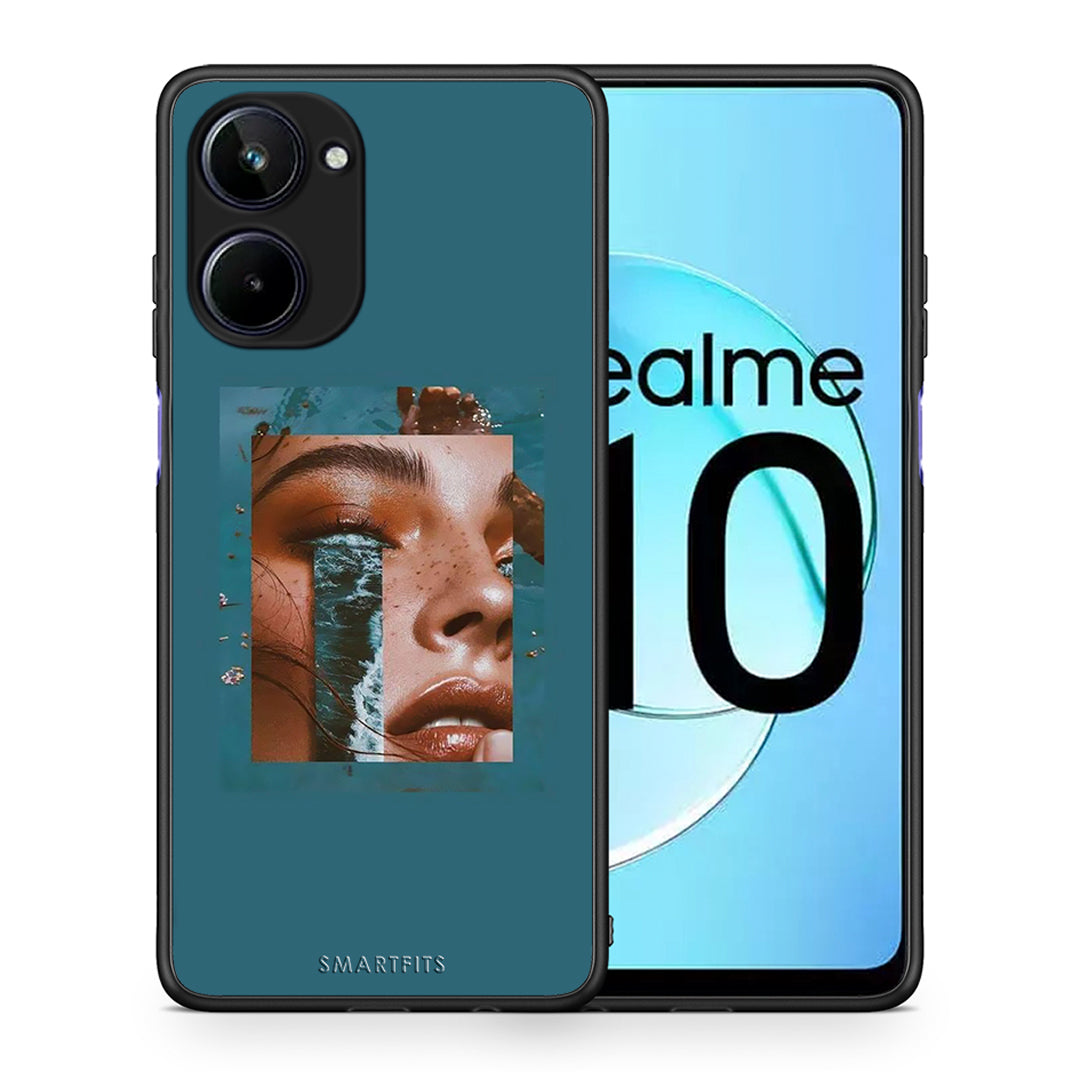 Θήκη Realme 10 Cry An Ocean από τη Smartfits με σχέδιο στο πίσω μέρος και μαύρο περίβλημα | Realme 10 Cry An Ocean Case with Colorful Back and Black Bezels