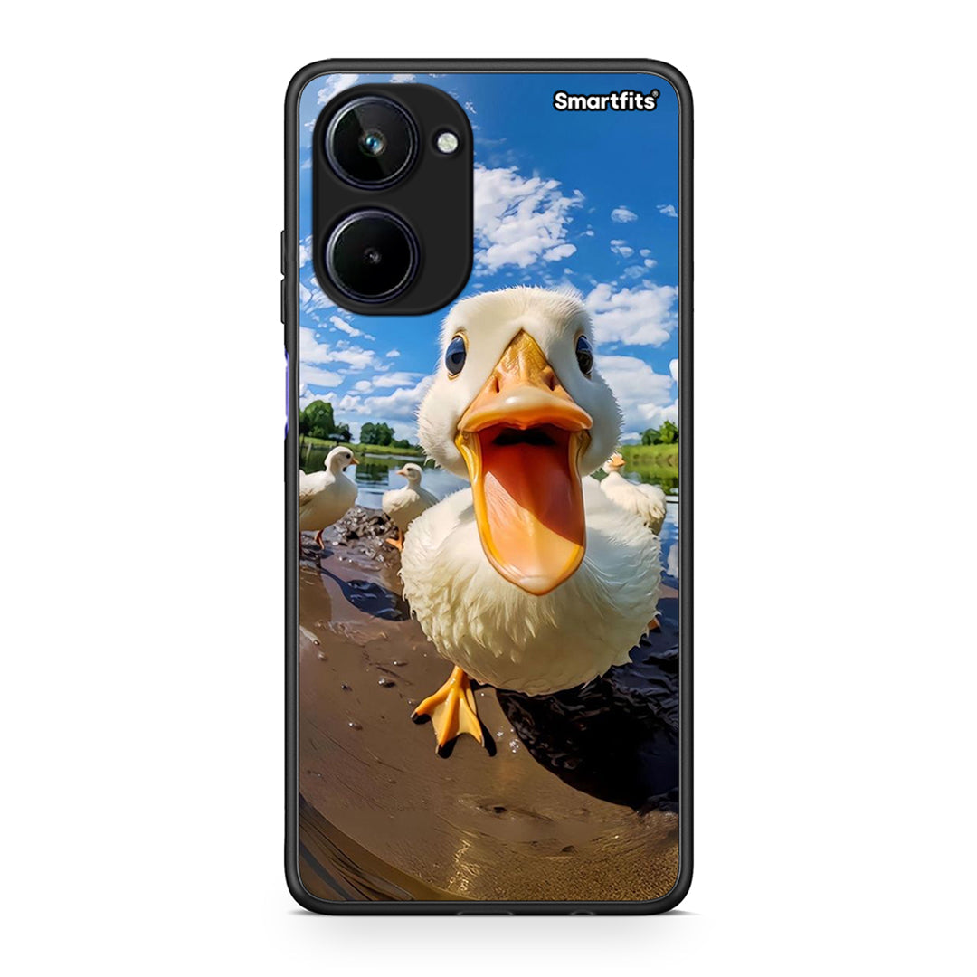 Θήκη Realme 10 Duck Face από τη Smartfits με σχέδιο στο πίσω μέρος και μαύρο περίβλημα | Realme 10 Duck Face Case with Colorful Back and Black Bezels