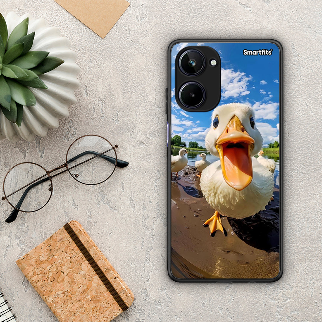 Θήκη Realme 10 Duck Face από τη Smartfits με σχέδιο στο πίσω μέρος και μαύρο περίβλημα | Realme 10 Duck Face Case with Colorful Back and Black Bezels