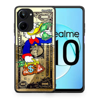 Thumbnail for Θήκη Realme 10 Duck Money από τη Smartfits με σχέδιο στο πίσω μέρος και μαύρο περίβλημα | Realme 10 Duck Money Case with Colorful Back and Black Bezels