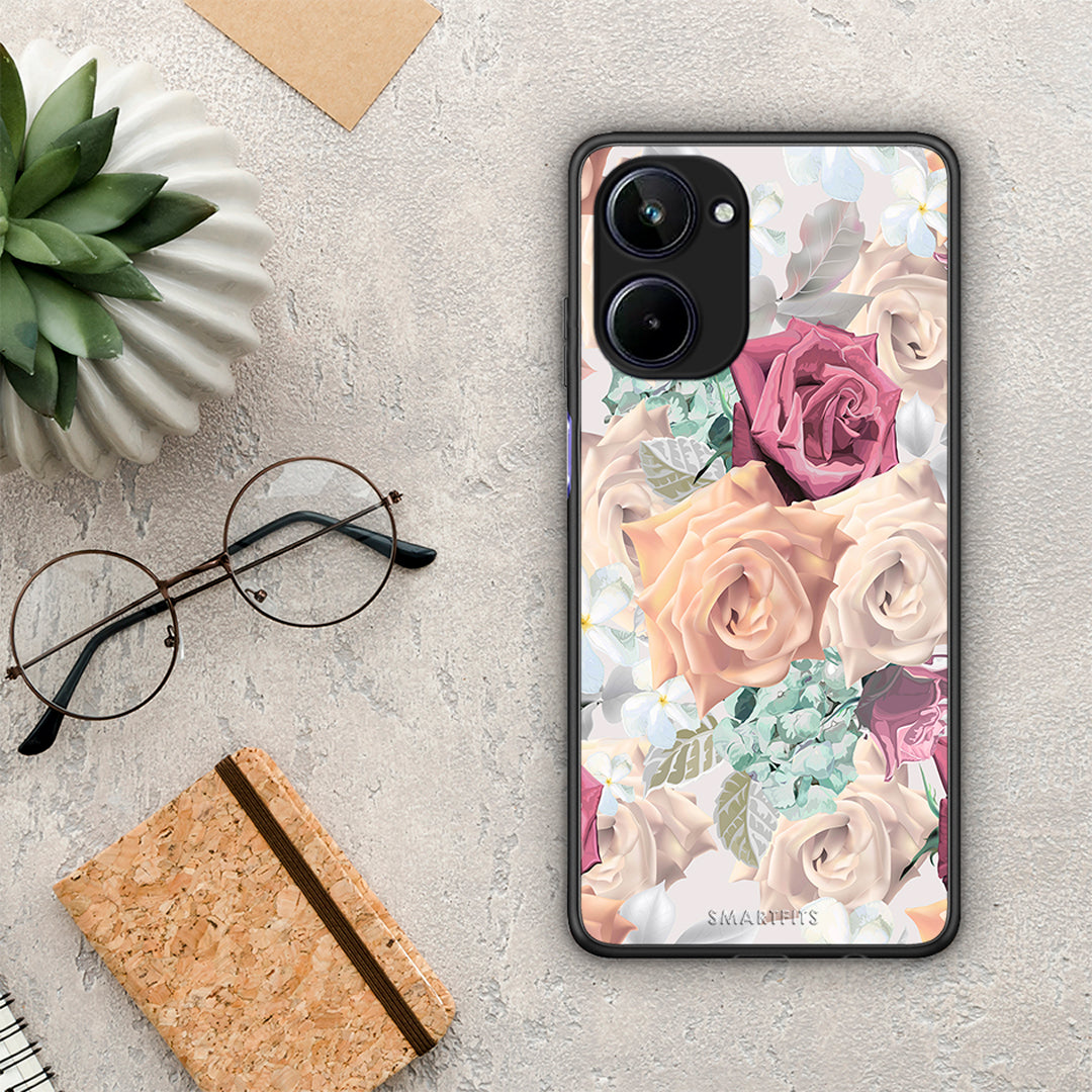 Θήκη Realme 10 Floral Bouquet από τη Smartfits με σχέδιο στο πίσω μέρος και μαύρο περίβλημα | Realme 10 Floral Bouquet Case with Colorful Back and Black Bezels