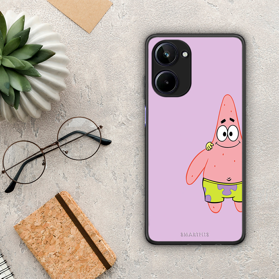 Θήκη Realme 10 Friends Patrick από τη Smartfits με σχέδιο στο πίσω μέρος και μαύρο περίβλημα | Realme 10 Friends Patrick Case with Colorful Back and Black Bezels