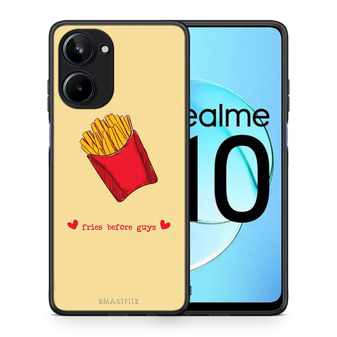 Θήκη Realme 10 Fries Before Guys από τη Smartfits με σχέδιο στο πίσω μέρος και μαύρο περίβλημα | Realme 10 Fries Before Guys Case with Colorful Back and Black Bezels