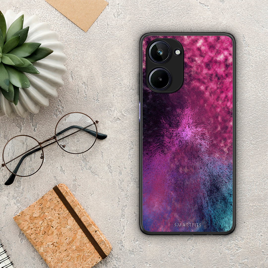 Θήκη Realme 10 Galactic Aurora από τη Smartfits με σχέδιο στο πίσω μέρος και μαύρο περίβλημα | Realme 10 Galactic Aurora Case with Colorful Back and Black Bezels