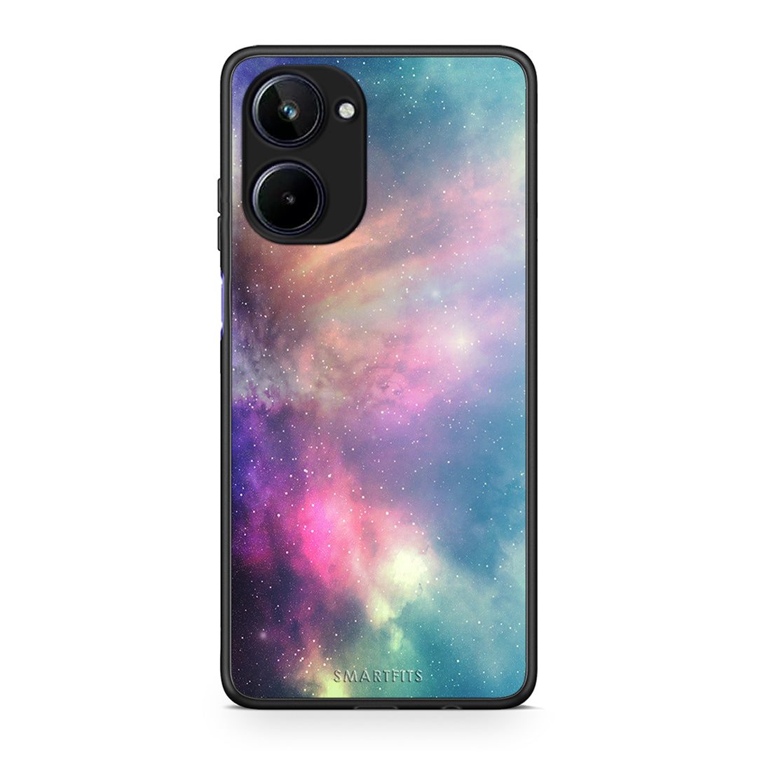 Θήκη Realme 10 Galactic Rainbow από τη Smartfits με σχέδιο στο πίσω μέρος και μαύρο περίβλημα | Realme 10 Galactic Rainbow Case with Colorful Back and Black Bezels