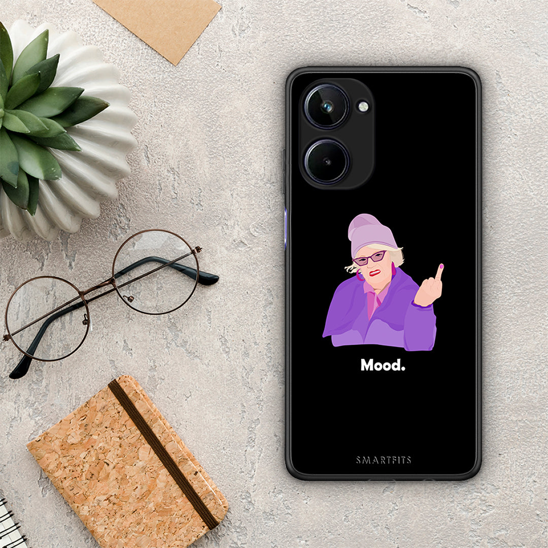 Θήκη Realme 10 Grandma Mood Black από τη Smartfits με σχέδιο στο πίσω μέρος και μαύρο περίβλημα | Realme 10 Grandma Mood Black Case with Colorful Back and Black Bezels