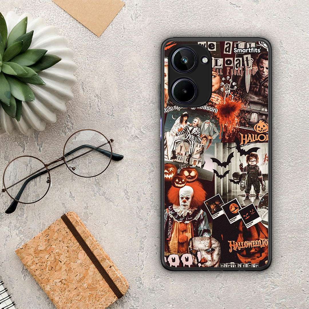 Θήκη Realme 10 Halloween Spooky Season από τη Smartfits με σχέδιο στο πίσω μέρος και μαύρο περίβλημα | Realme 10 Halloween Spooky Season Case with Colorful Back and Black Bezels