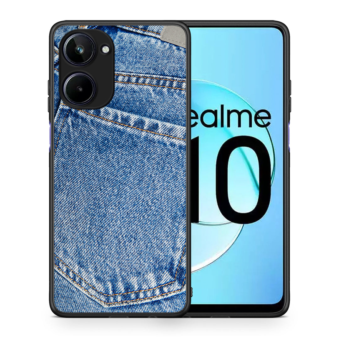 Θήκη Realme 10 Jeans Pocket από τη Smartfits με σχέδιο στο πίσω μέρος και μαύρο περίβλημα | Realme 10 Jeans Pocket Case with Colorful Back and Black Bezels