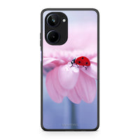 Thumbnail for Θήκη Realme 10 Ladybug Flower από τη Smartfits με σχέδιο στο πίσω μέρος και μαύρο περίβλημα | Realme 10 Ladybug Flower Case with Colorful Back and Black Bezels