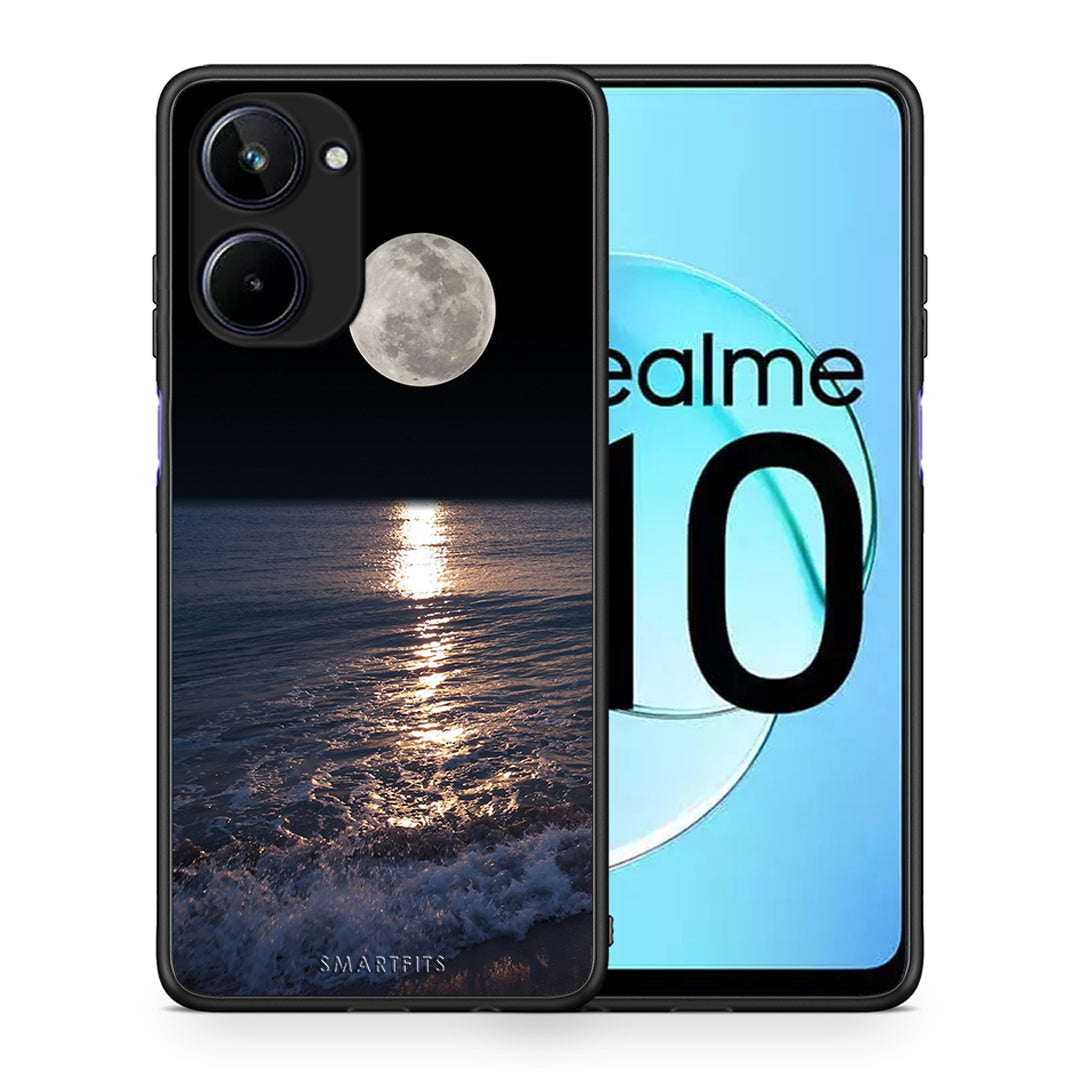 Θήκη Realme 10 Landscape Moon από τη Smartfits με σχέδιο στο πίσω μέρος και μαύρο περίβλημα | Realme 10 Landscape Moon Case with Colorful Back and Black Bezels