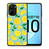 Thumbnail for Θήκη Realme 10 Lemons από τη Smartfits με σχέδιο στο πίσω μέρος και μαύρο περίβλημα | Realme 10 Lemons Case with Colorful Back and Black Bezels