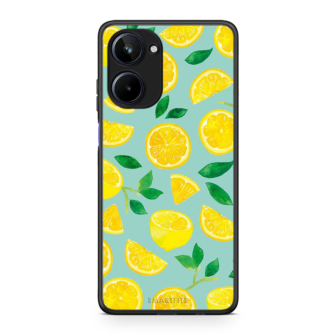 Θήκη Realme 10 Lemons από τη Smartfits με σχέδιο στο πίσω μέρος και μαύρο περίβλημα | Realme 10 Lemons Case with Colorful Back and Black Bezels