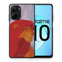 Thumbnail for Θήκη Realme 10 Lion Love 1 από τη Smartfits με σχέδιο στο πίσω μέρος και μαύρο περίβλημα | Realme 10 Lion Love 1 Case with Colorful Back and Black Bezels