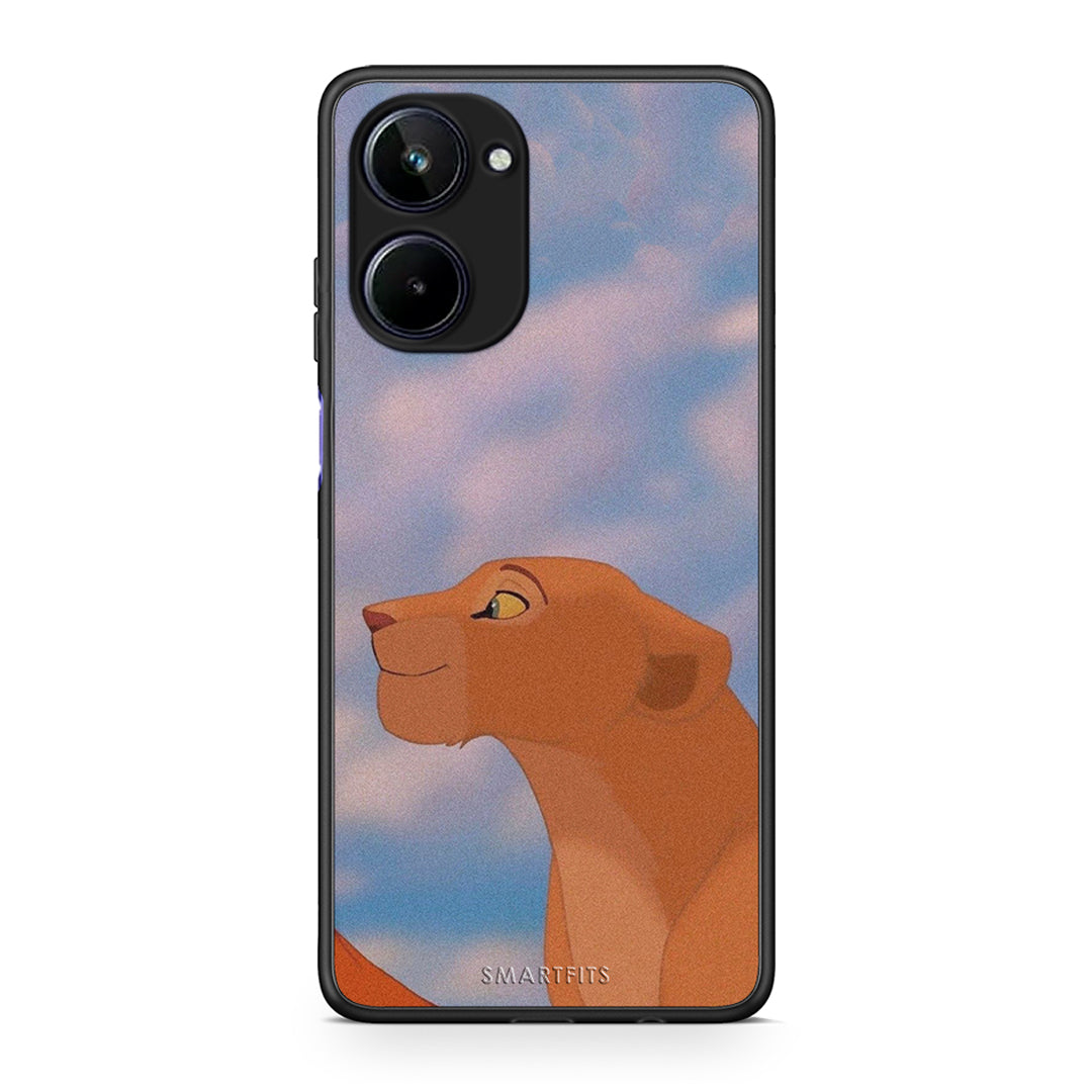 Θήκη Realme 10 Lion Love 2 από τη Smartfits με σχέδιο στο πίσω μέρος και μαύρο περίβλημα | Realme 10 Lion Love 2 Case with Colorful Back and Black Bezels