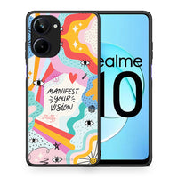 Thumbnail for Θήκη Realme 10 Manifest Your Vision από τη Smartfits με σχέδιο στο πίσω μέρος και μαύρο περίβλημα | Realme 10 Manifest Your Vision Case with Colorful Back and Black Bezels