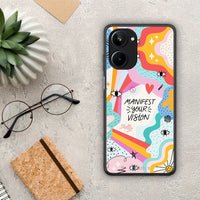 Thumbnail for Θήκη Realme 10 Manifest Your Vision από τη Smartfits με σχέδιο στο πίσω μέρος και μαύρο περίβλημα | Realme 10 Manifest Your Vision Case with Colorful Back and Black Bezels