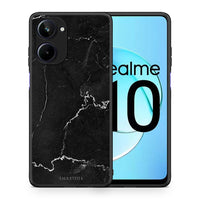 Thumbnail for Θήκη Realme 10 Marble Black από τη Smartfits με σχέδιο στο πίσω μέρος και μαύρο περίβλημα | Realme 10 Marble Black Case with Colorful Back and Black Bezels